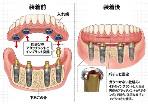 インプラントオーバーデンチャーのイメージ画像